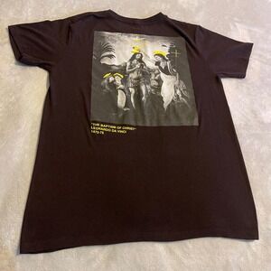 Return to Sender Mens Large The Baptism of Christ Leonardo da‎ Vinci Shirt Brown